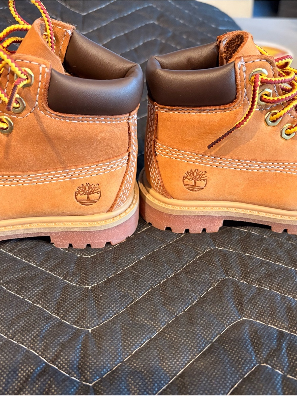 Timberland Kids Wheat Leather Ankle Boots with Brown Collar